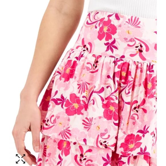 INC Concepts Marleney Garden pink tiered skirt made for Macy's - Picture 2 of 10
